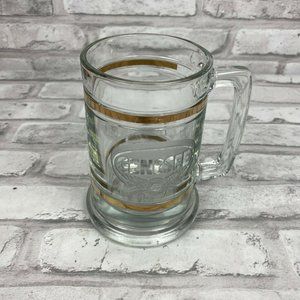 Genesee Genny Beer Stein Mug Etched Glass Barware